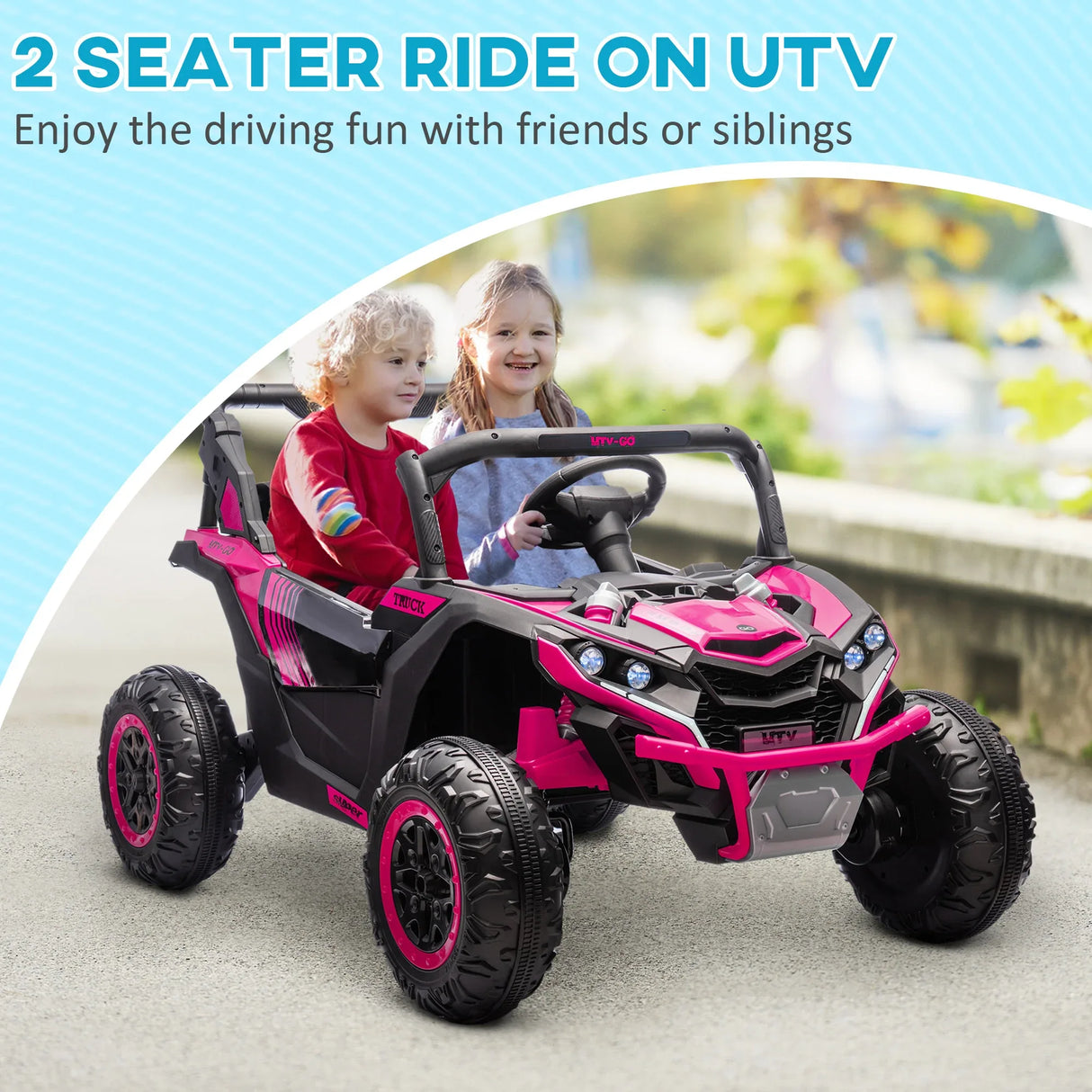 Kids 2-Seater Electric Ride-On Car With Suspension - Omega Lifestyles