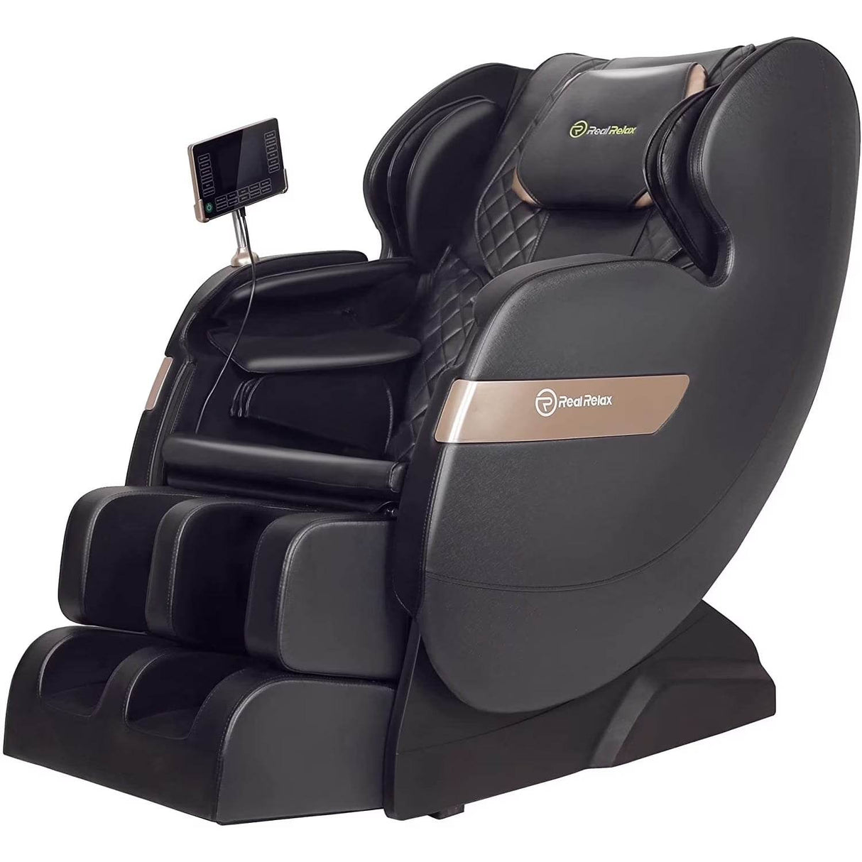S Track Massage Chair, Full Body Zero Gravity Shiatsu Recliner with Smart Voice Controller, Brown