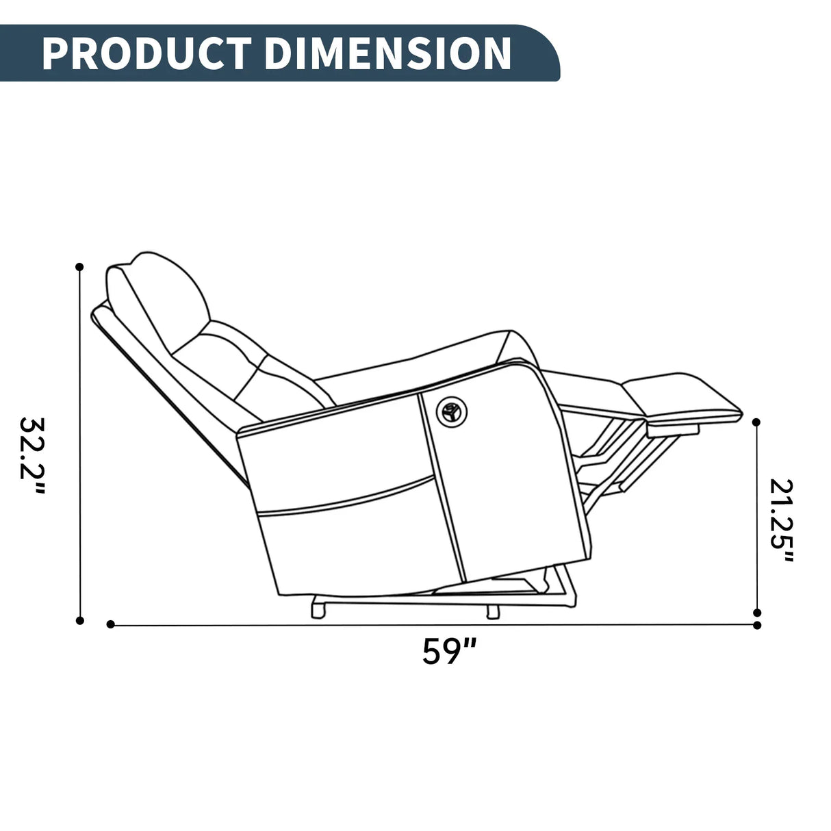 Blue Chenille Medium-Firm Power Lift Massage Recliner Chair - Omega Lifestyles