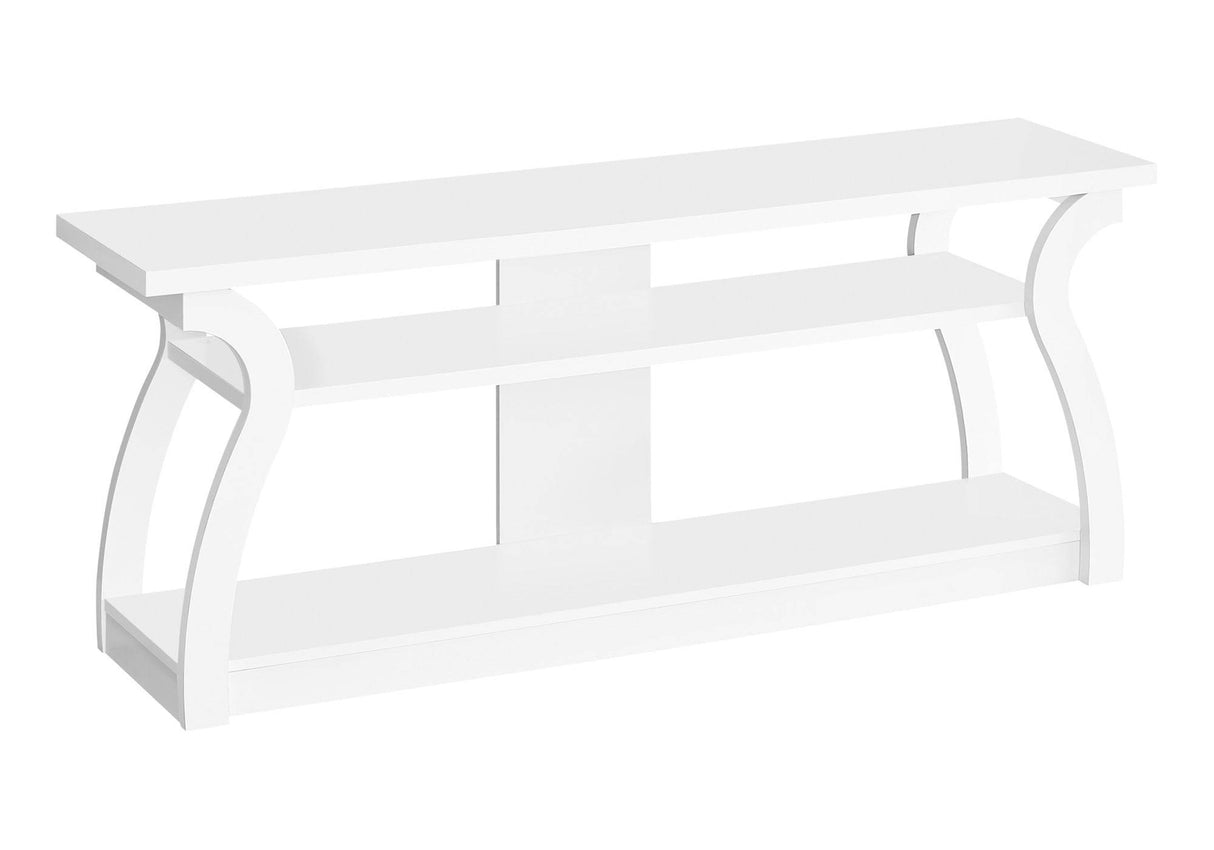 60-Inch White Contemporary Media Console TV Stand - Sleep Galleria