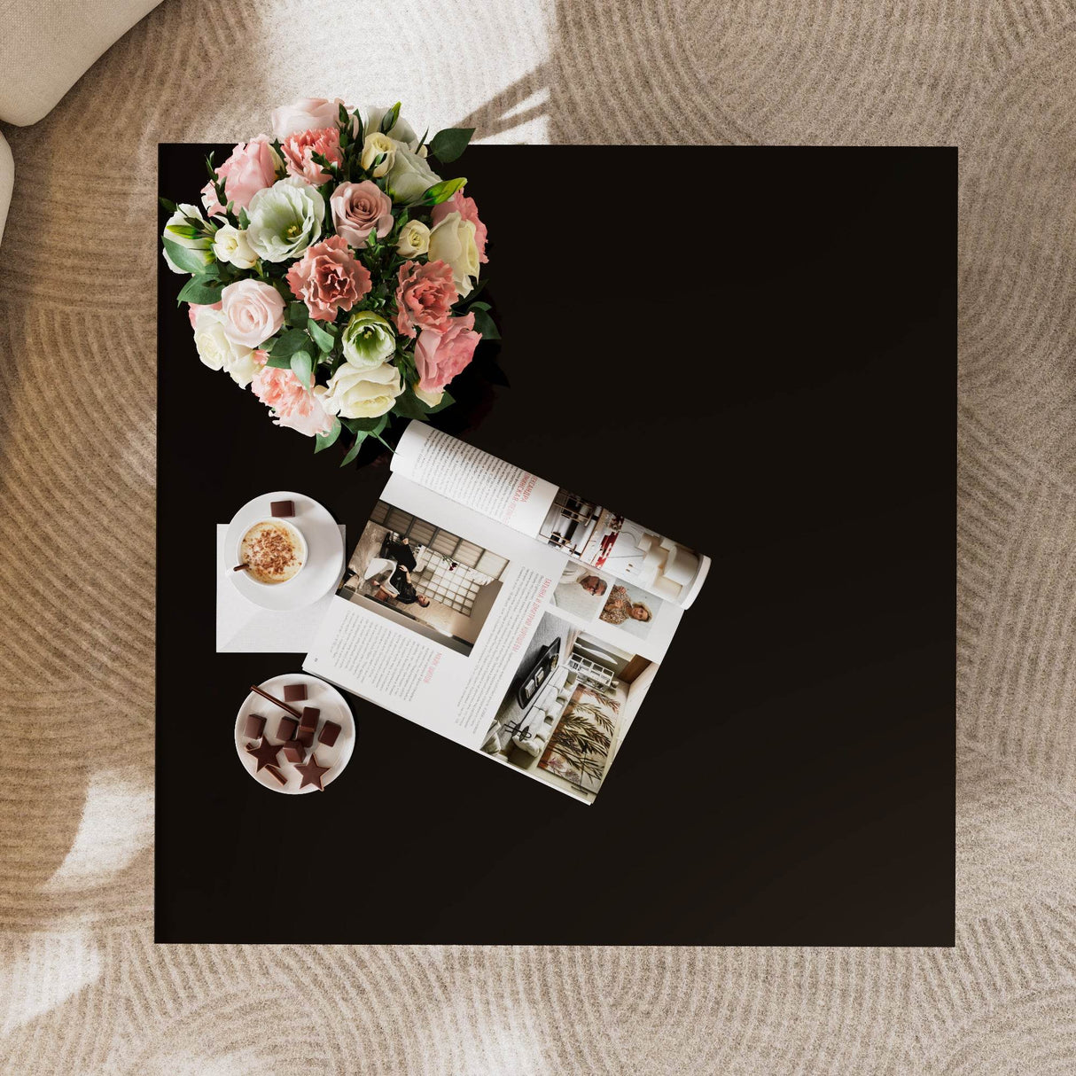 Modern Square Glass Coffee Table With Gold Metal Frame - Sleep Galleria