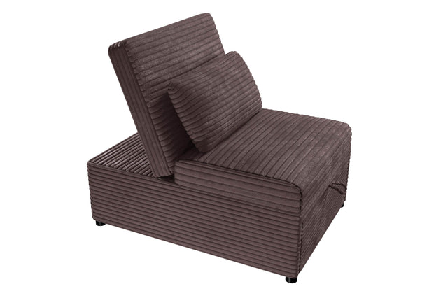 Contemporary Chocolate Corduroy Convertible Sleeper Sofa Chair - Omega Lifestyles