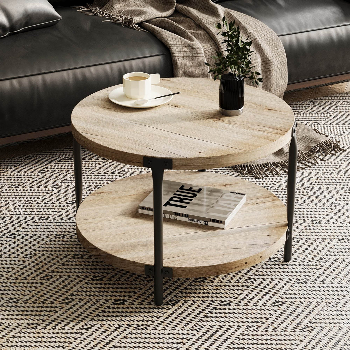Modern Minimalist Double-Layer Wooden Coffee Table - Sleep Galleria