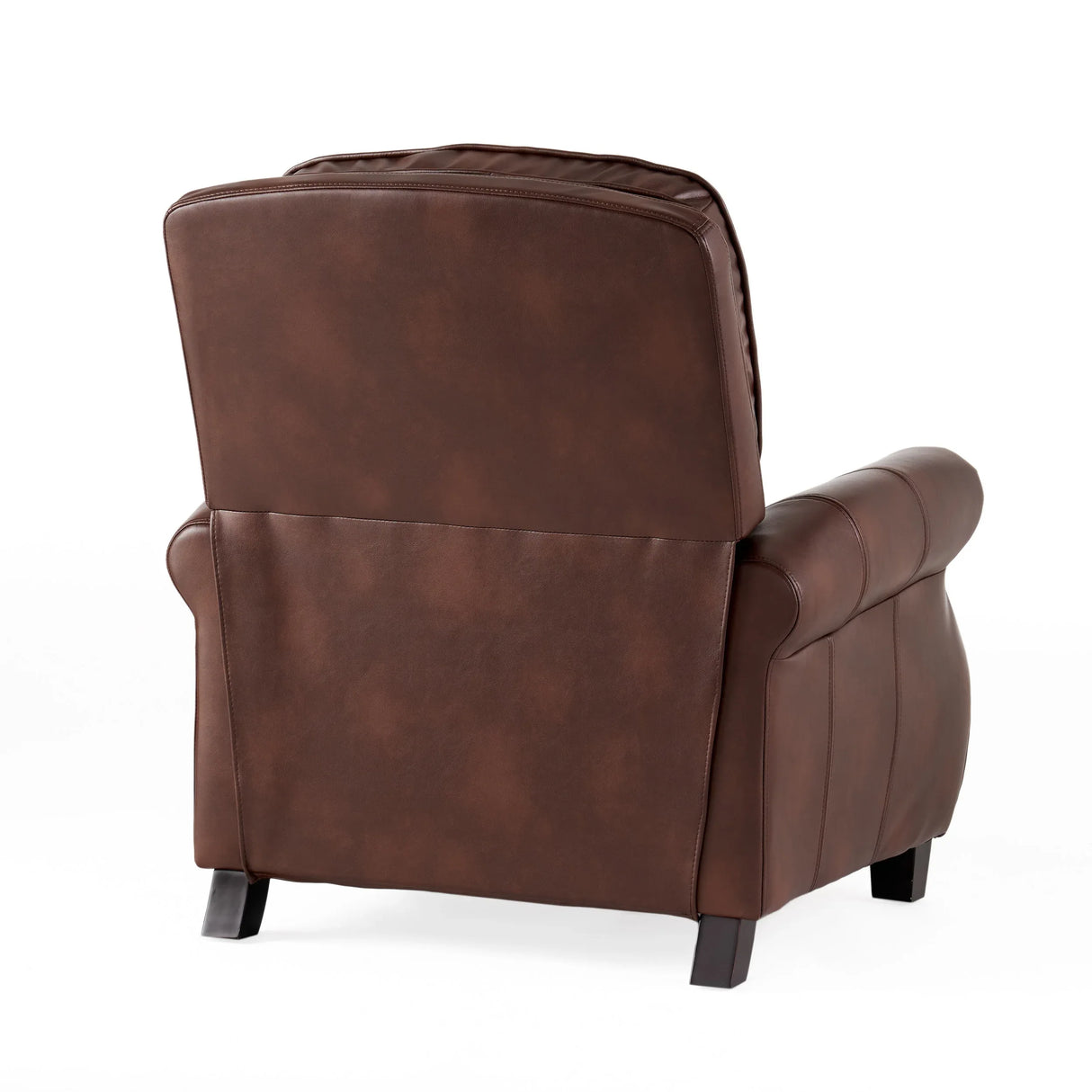 Contemporary Brown PU Pushback Recliner With Rubberwood Legs - Omega Lifestyles