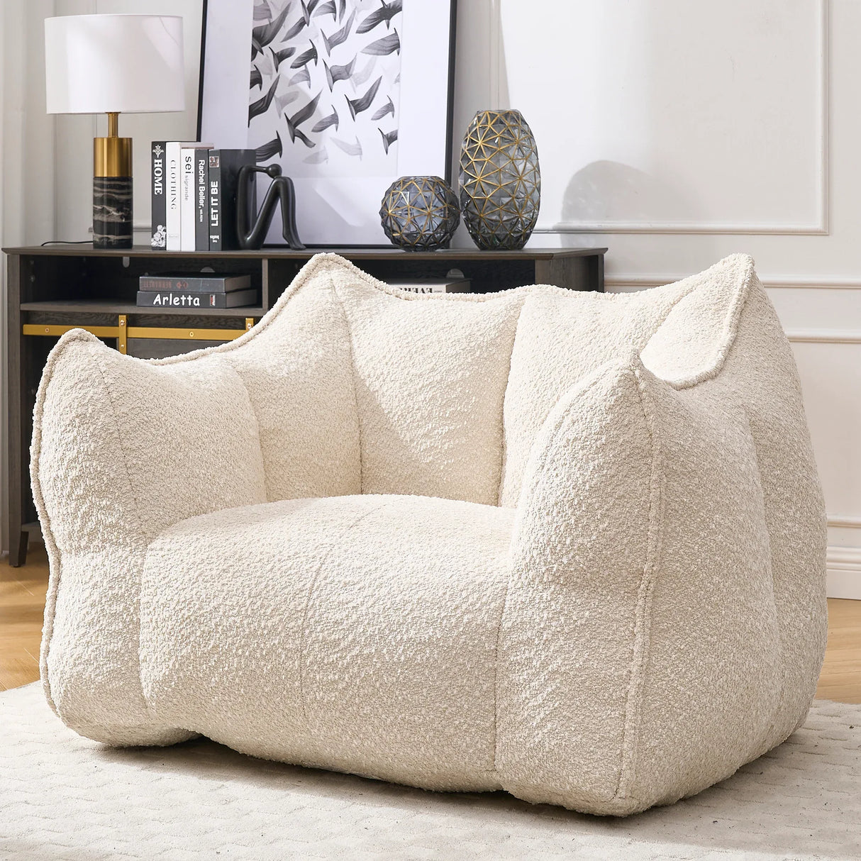 Chenille Bean Bag Chair With Resilient Foam - Omega Lifestyles
