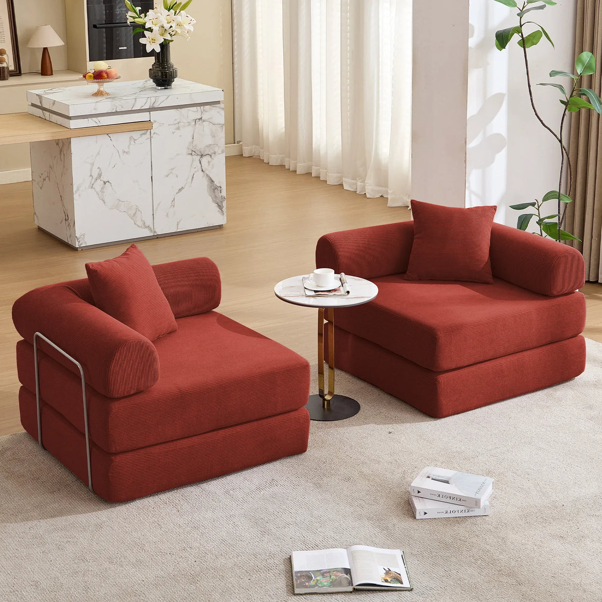 Modular Folding Convertible Corduroy Sofa Bed - Omega Lifestyles