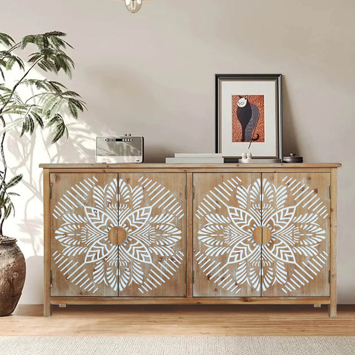 Vintage American Design Accent Corner Cabinet With Storage - Sleep Galleria