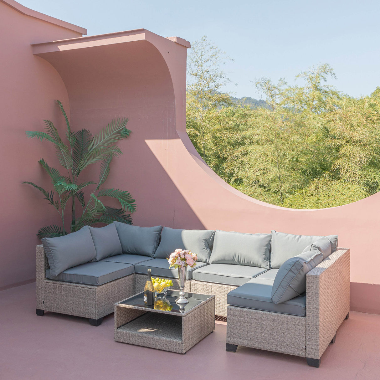 7-Piece All-Weather Boho Outdoor Patio Furniture Set