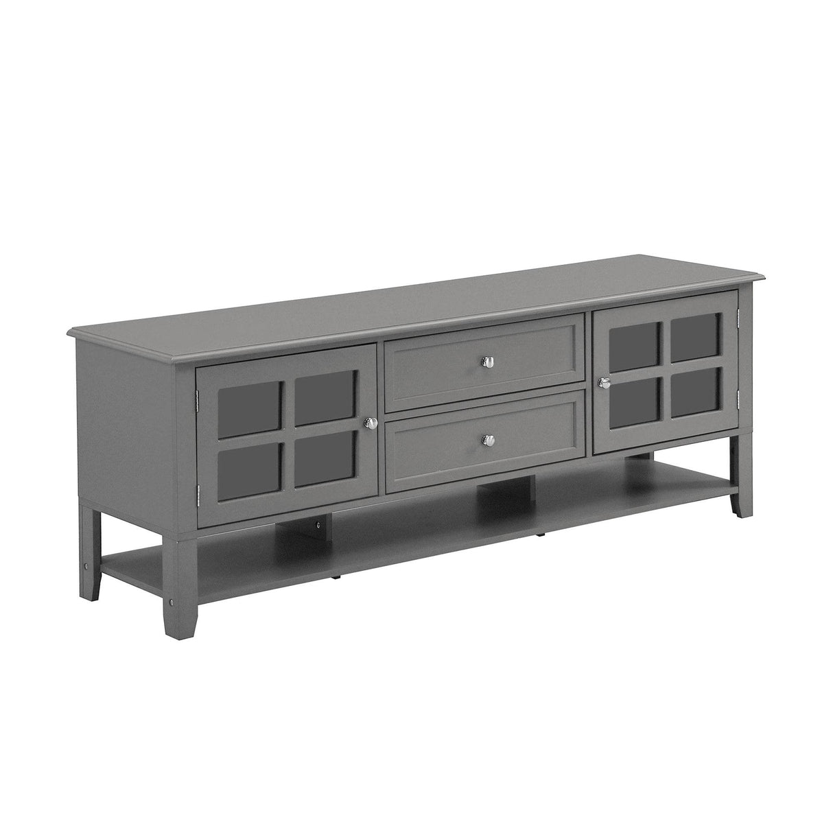 Modern Grey MDF TV Stand With Storage Cabinet - Sleep Galleria