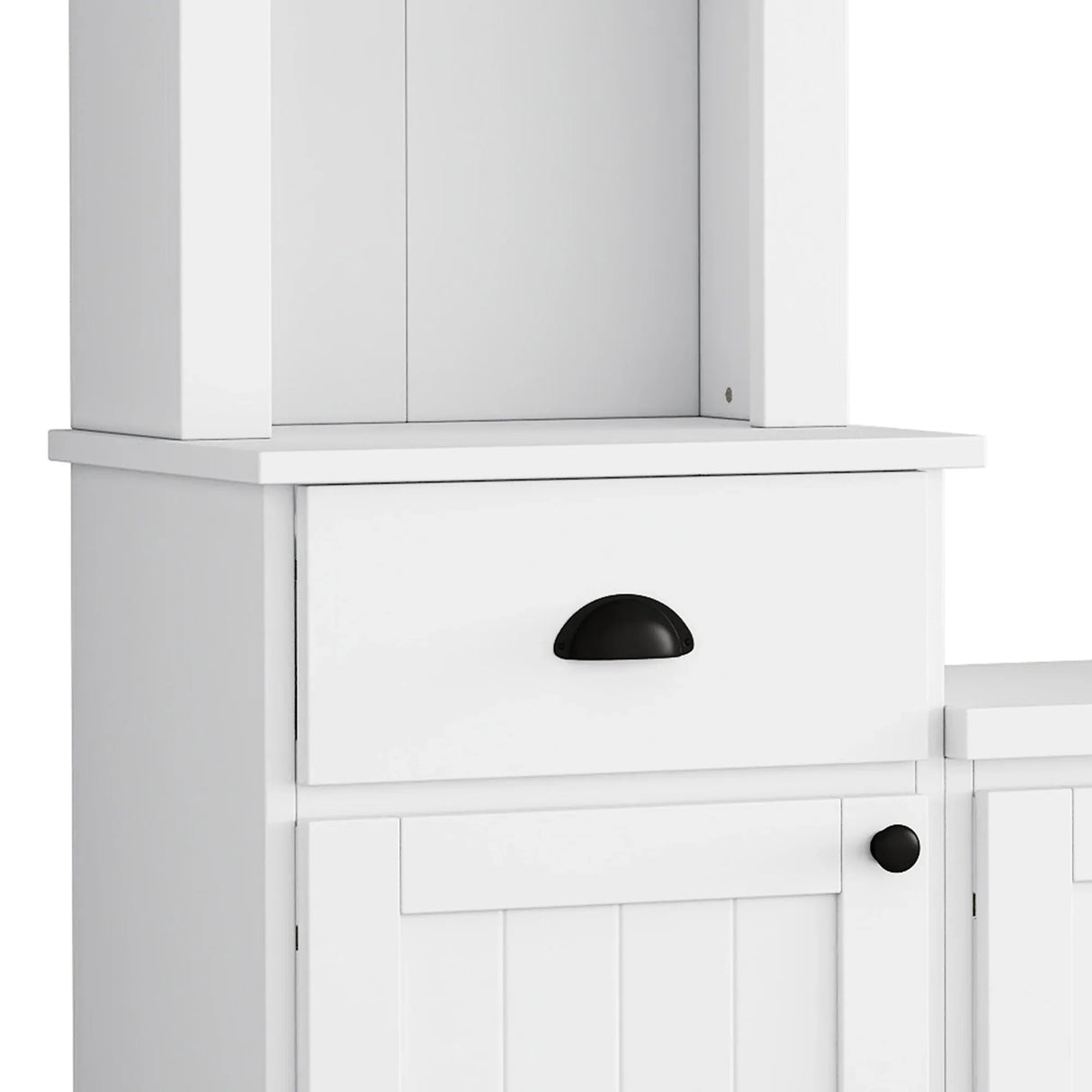 Minimalist White Particle Board Adjustable Height TV Stand - Omega Lifestyles