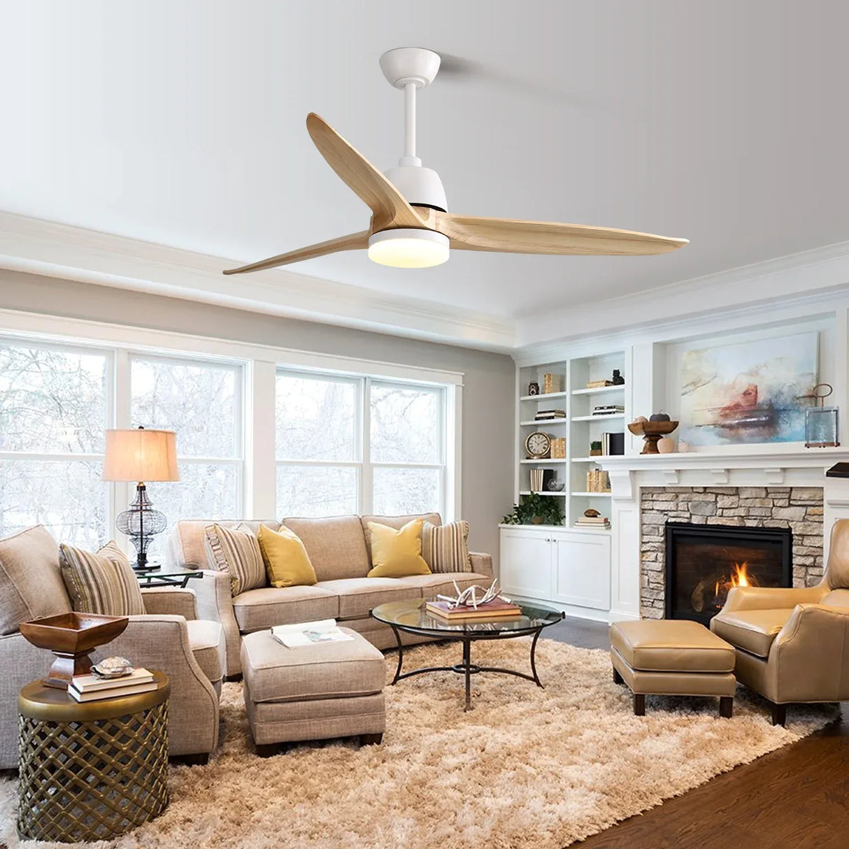 56-Inch Modern Remote Control Reversible Ceiling Fan - Omega Lifestyles