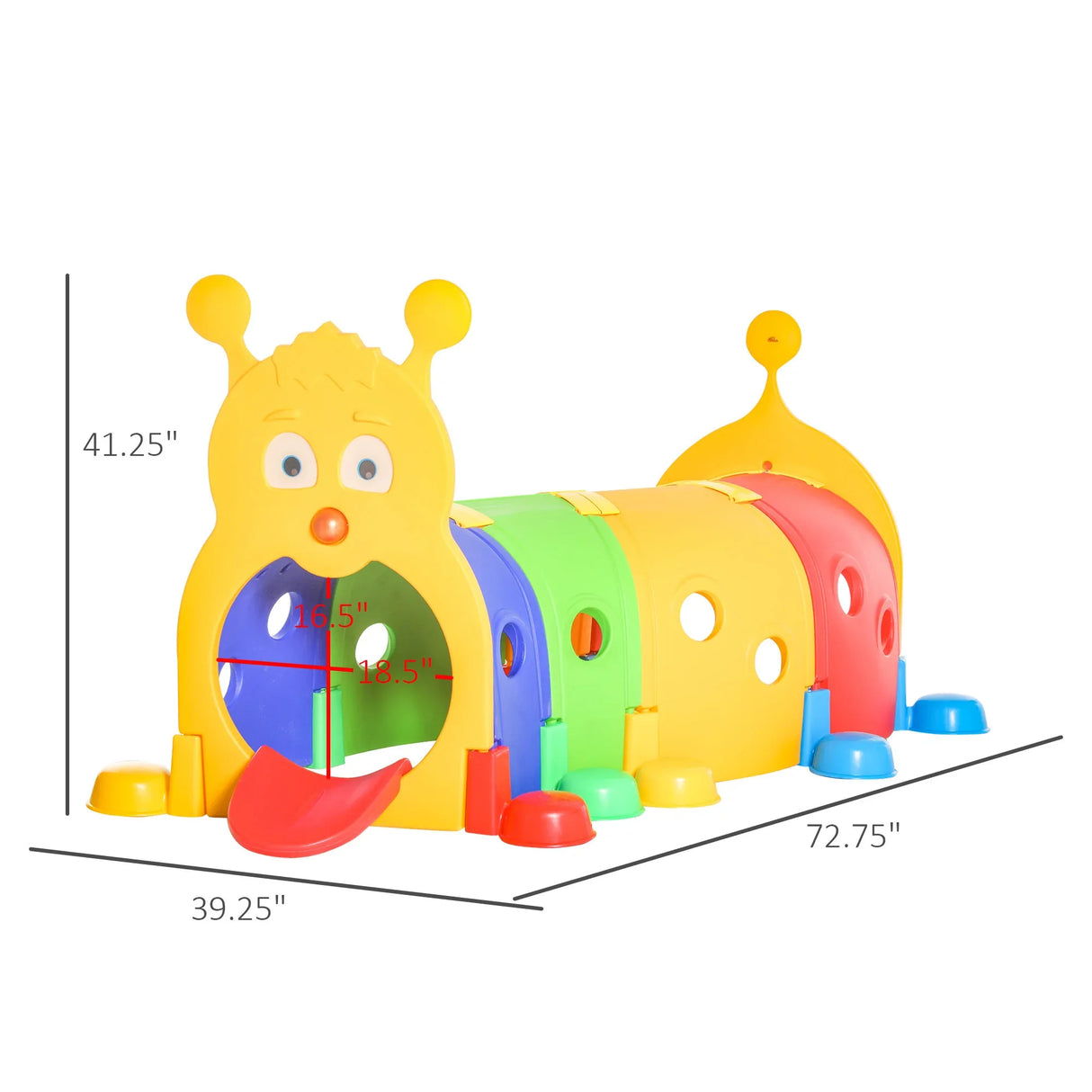Colorful Kids Caterpillar Tunnel Play Structure Toy - Omega Lifestyles