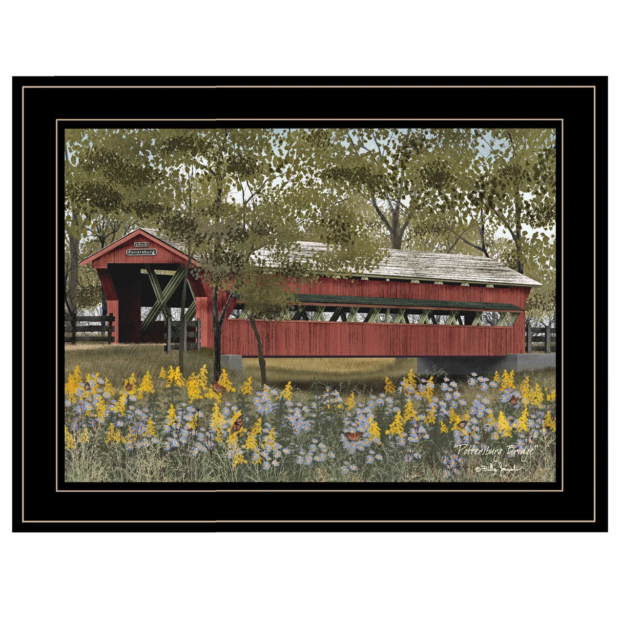 Framed Multicolor Pottersburg Bridge Wall Art Decor - Omega Lifestyles