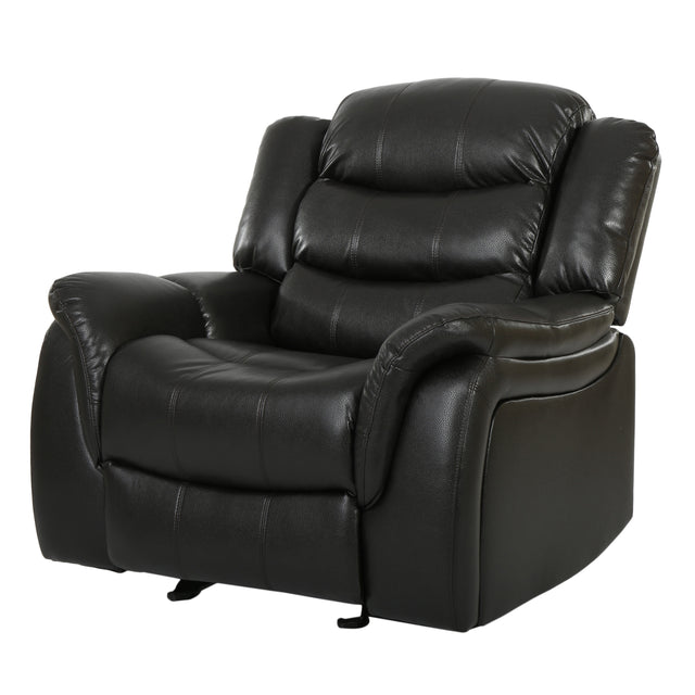 Classic Black Berry PU Leather Glider Recliner Chair
