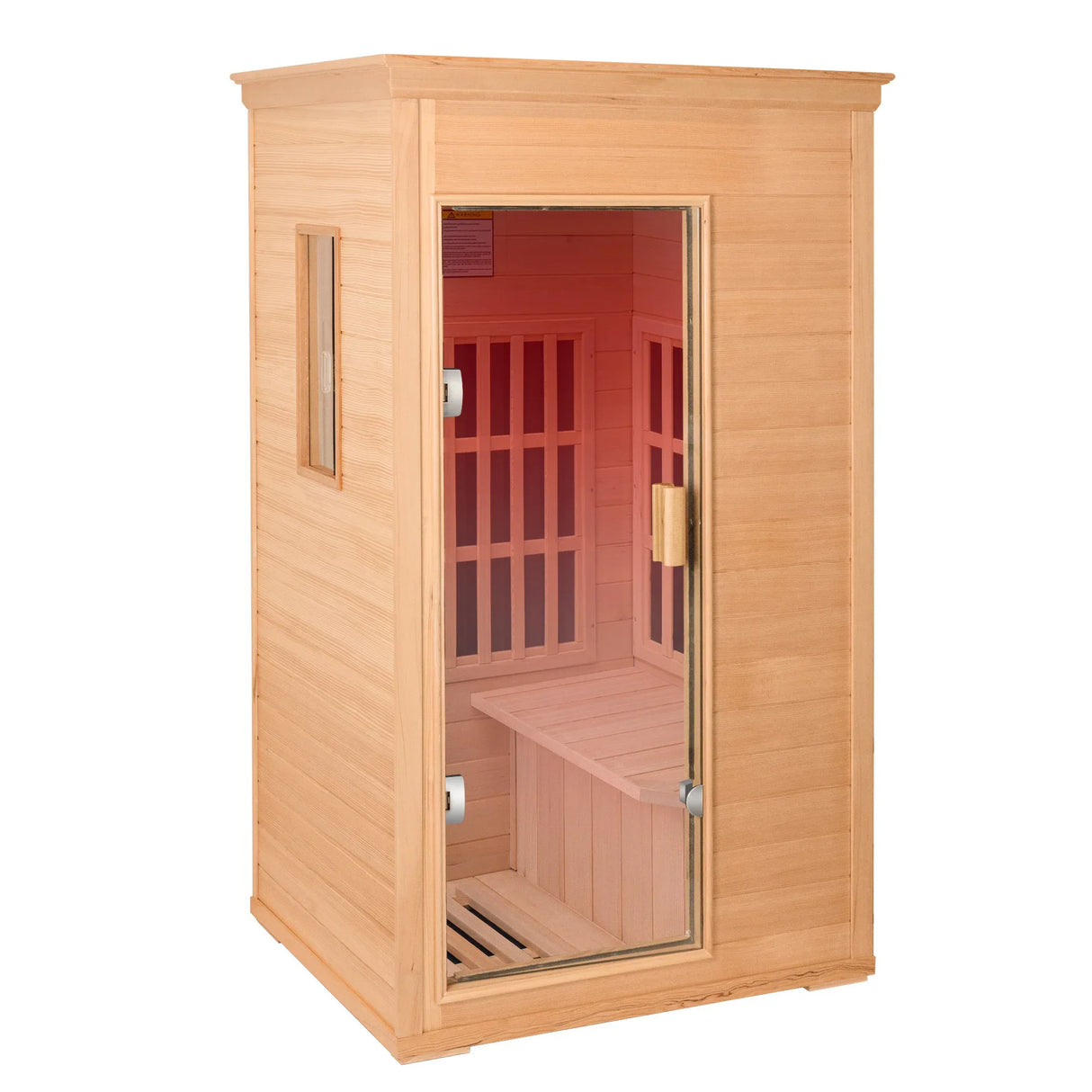 Infrared 1-Person Hemlock Wood Dry Sauna With Bluetooth - Omega Lifestyles