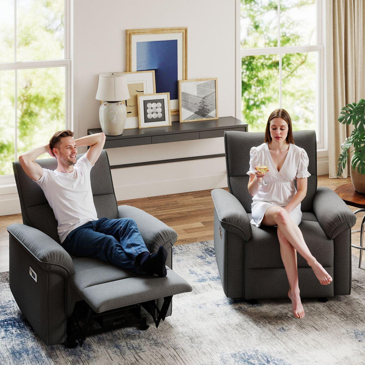 Wall Hugger Power Recliner With USB Charging Ports - Omega Lifestyles