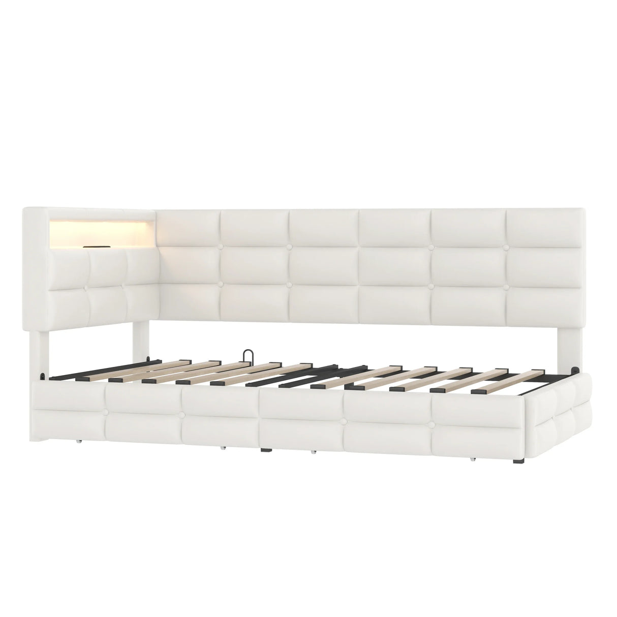 Upholstered Twin Daybed With Storage Drawers And Charging Station - Omega Lifestyles