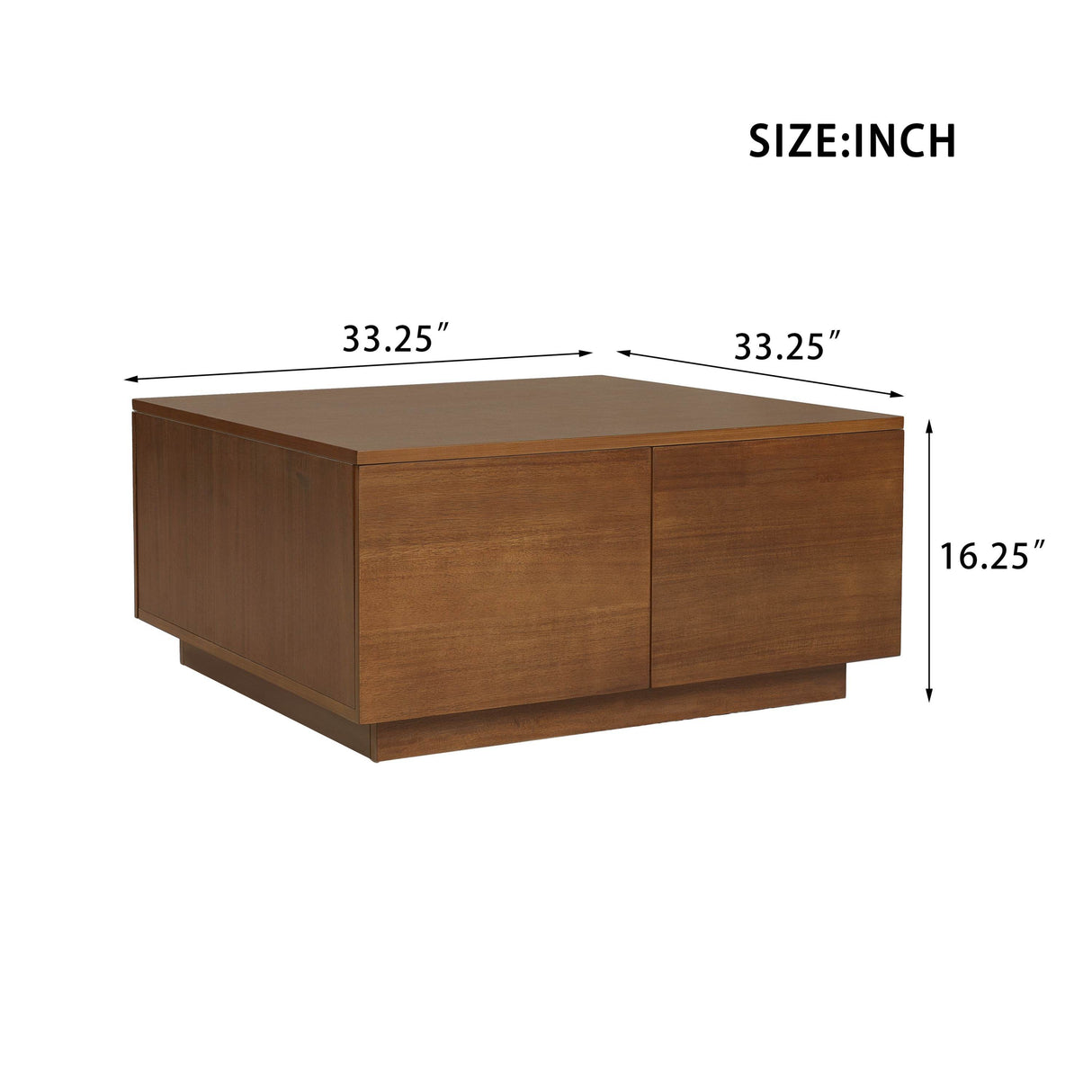 Modern Walnut Square Coffee Table With Four Drawers - Sleep Galleria