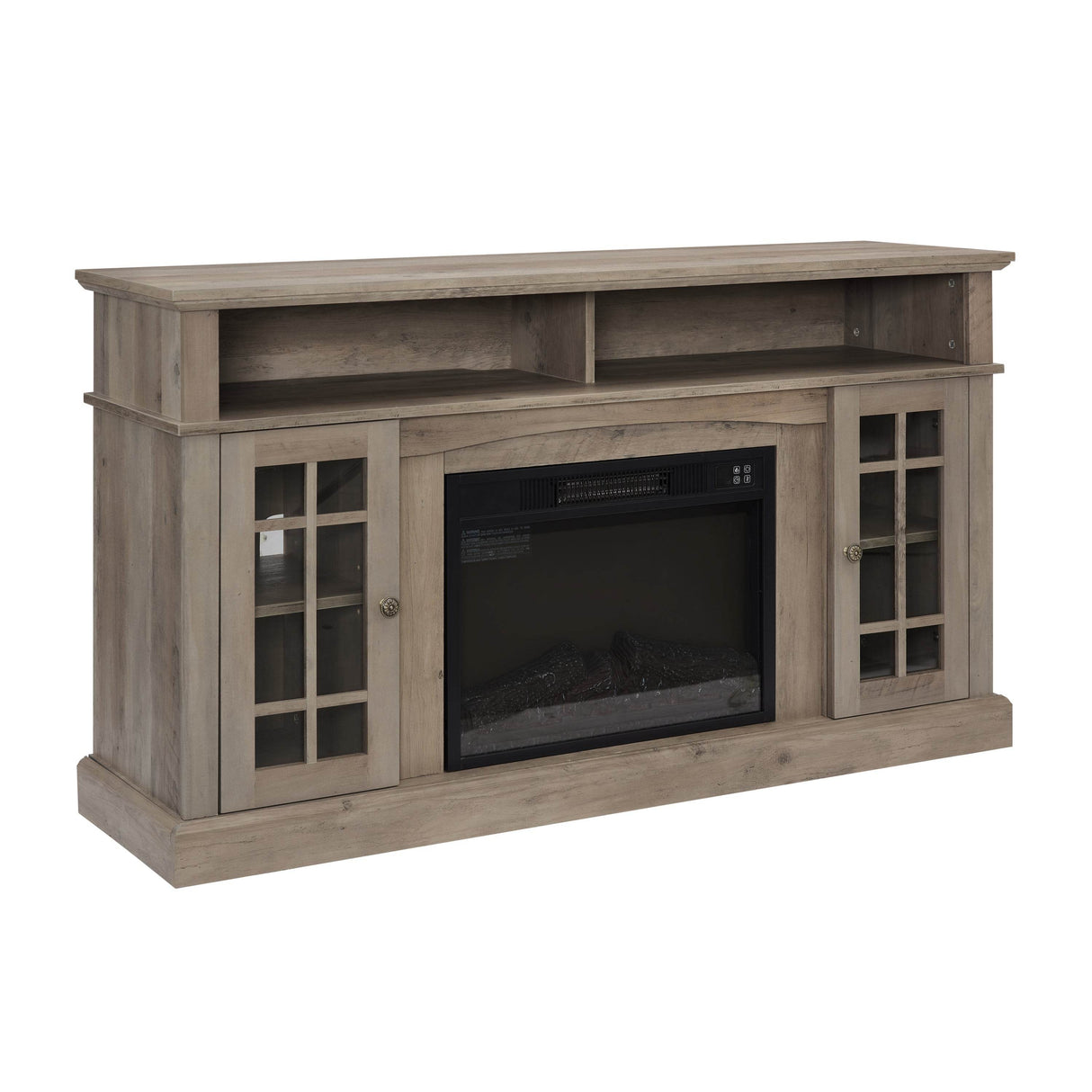 American Traditional Gray Wash Fireplace TV Stand Console - Sleep Galleria