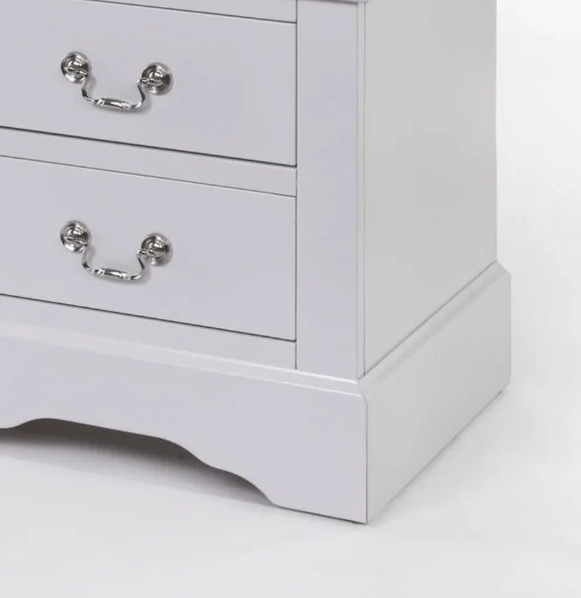 Modern White Synthetic Wood Nightstand With Drawers - Omega Lifestyles