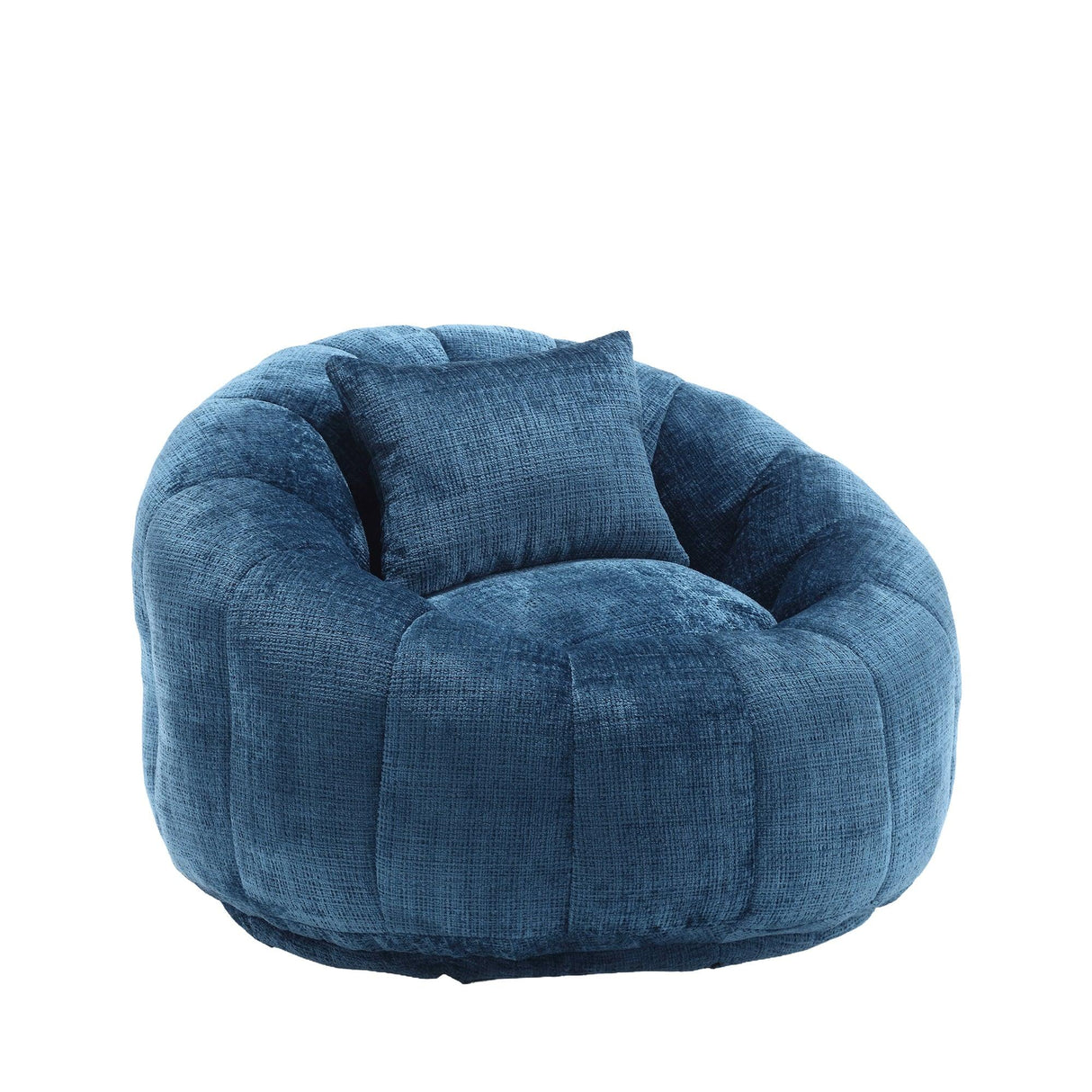 Chenille Foam Filled Ergonomic Round Chair With Ottoman - Omega Lifestyles