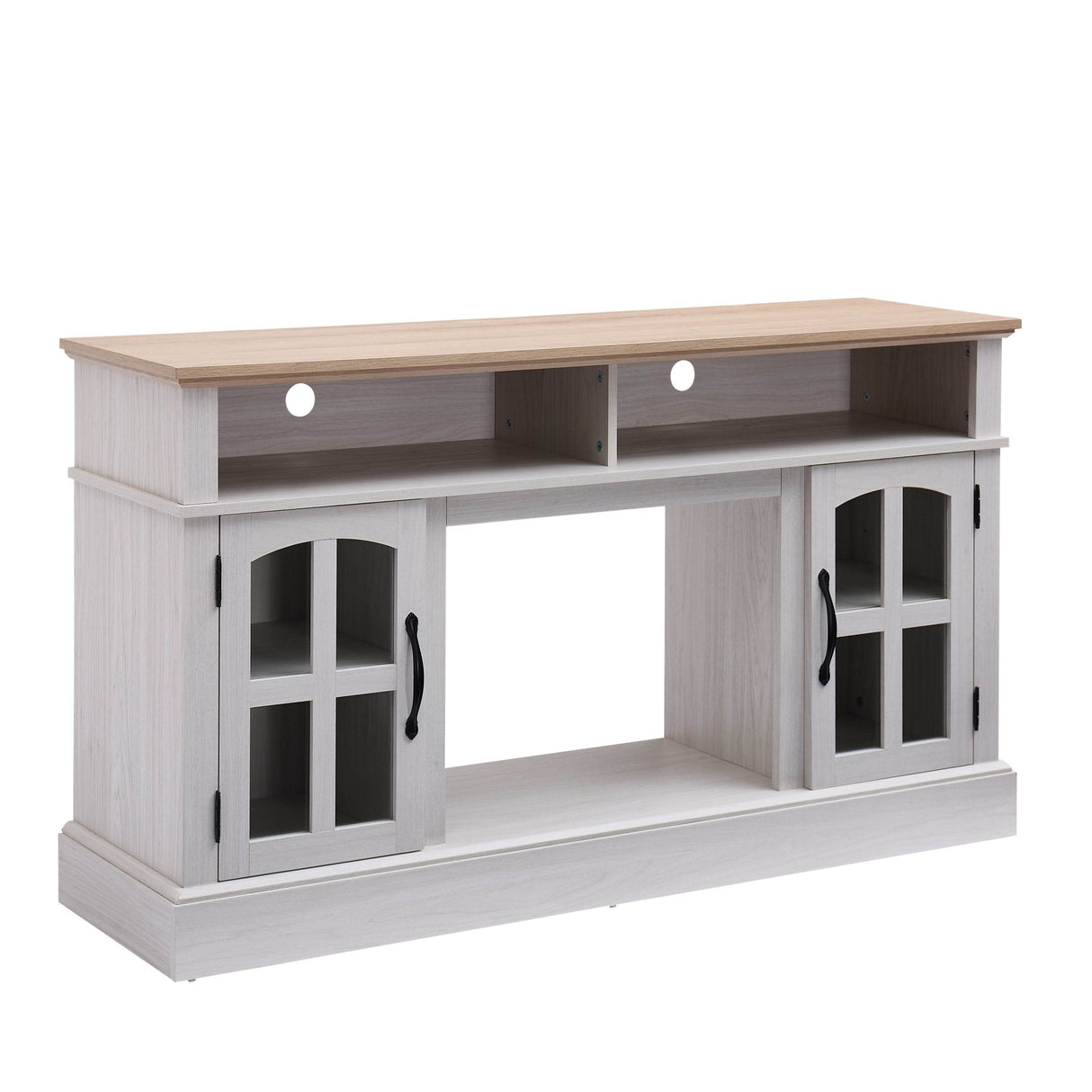 58-Inch Jasmine White Electric Fireplace TV Stand - Sleep Galleria