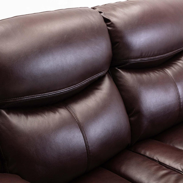 Leather Manual Reclining Sectional Sofa With Pillow Top Arms - Omega Lifestyles