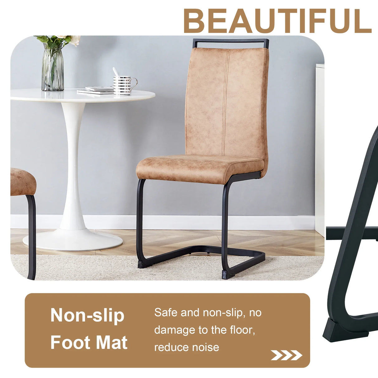 Wood-Textured MDF Dining Table Set With 4 Fabric Chairs - Omega Lifestyles