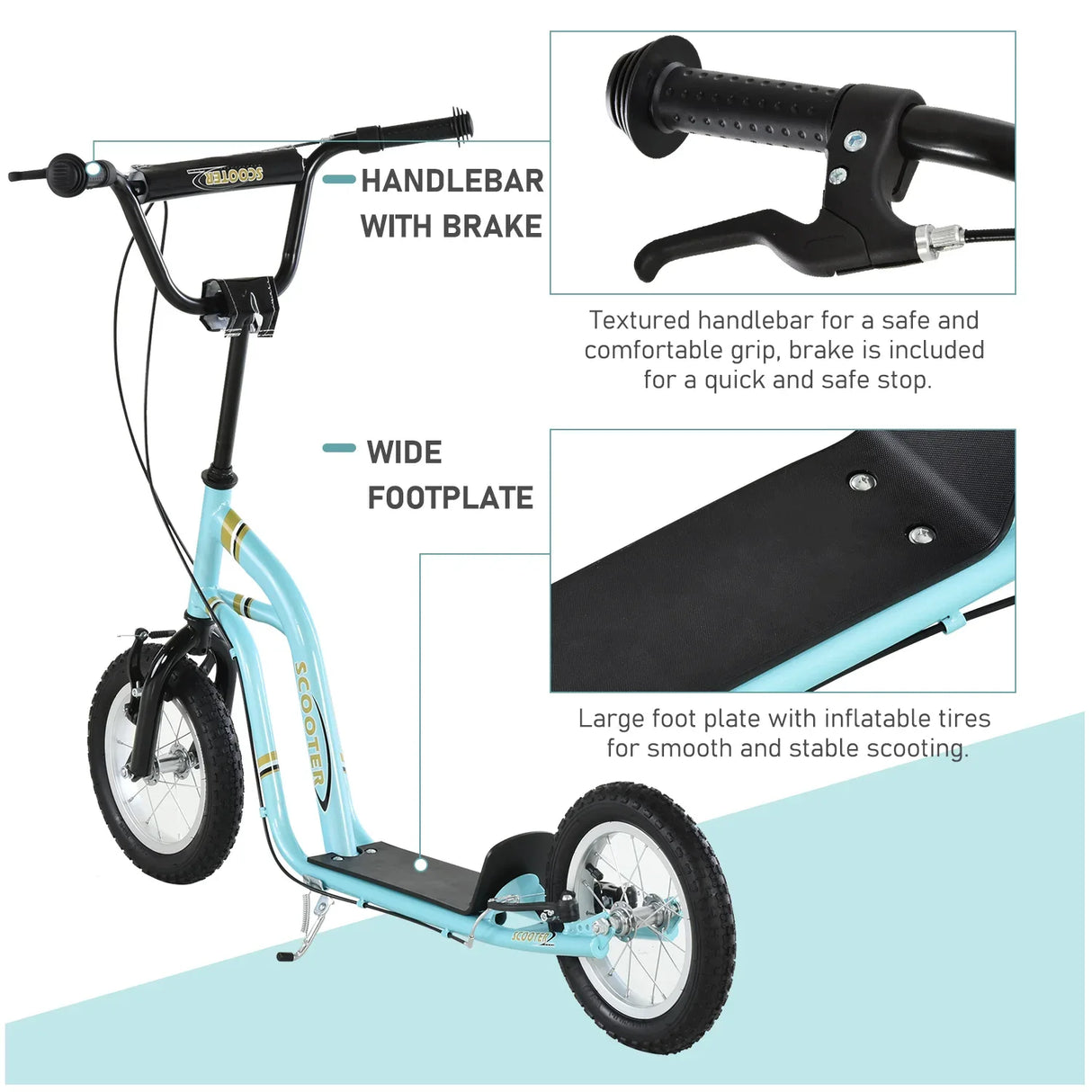 Youth Metal Frame Scooter With Dual Brakes And 12-Inch Tires - Omega Lifestyles