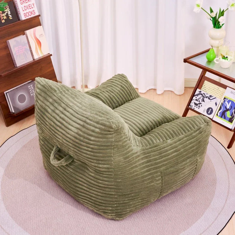 Oversized Corduroy Foam Filled Bean Bag Chair - Omega Lifestyles