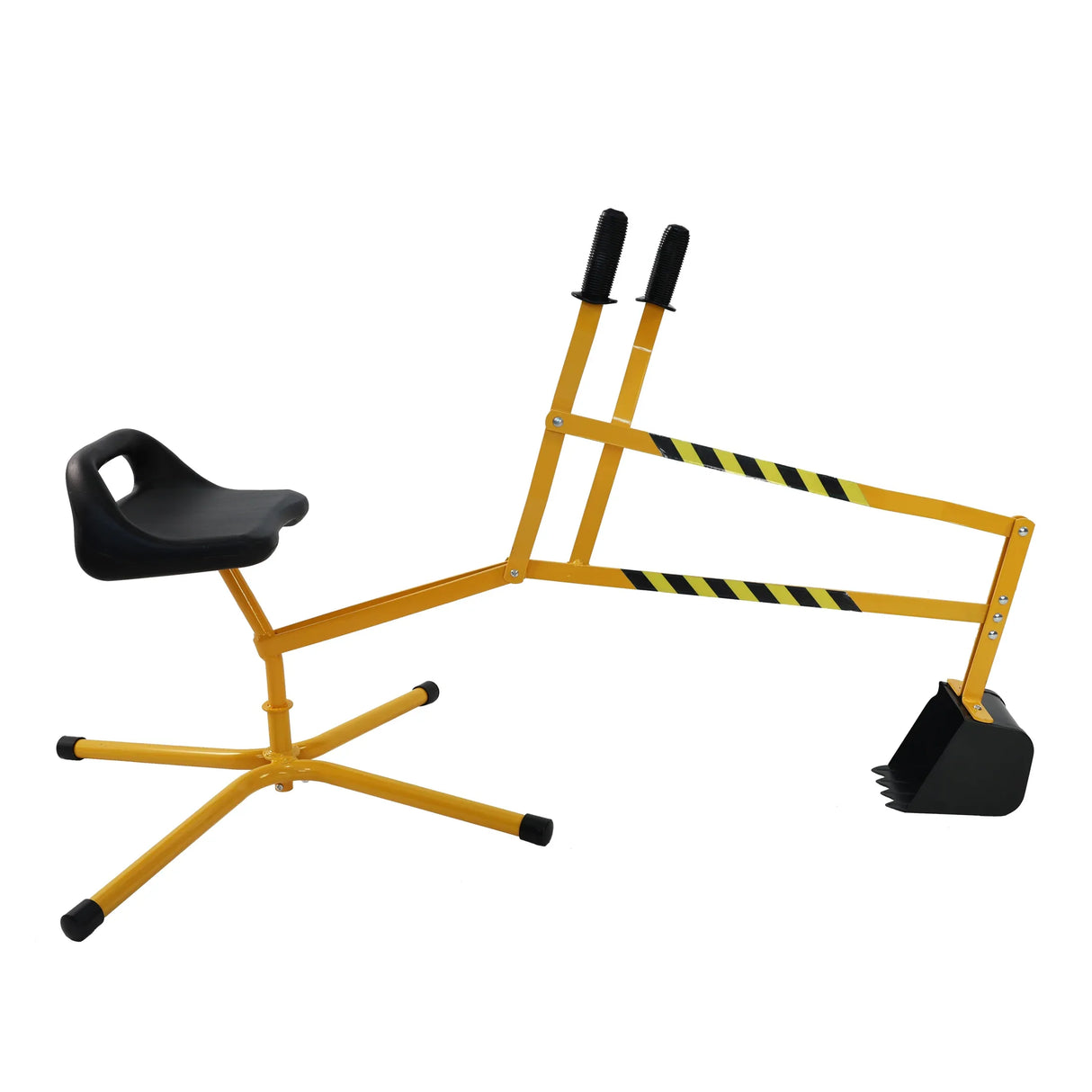 Interactive Yellow Metal Riding Excavator Toy With Bucket Control - Omega Lifestyles