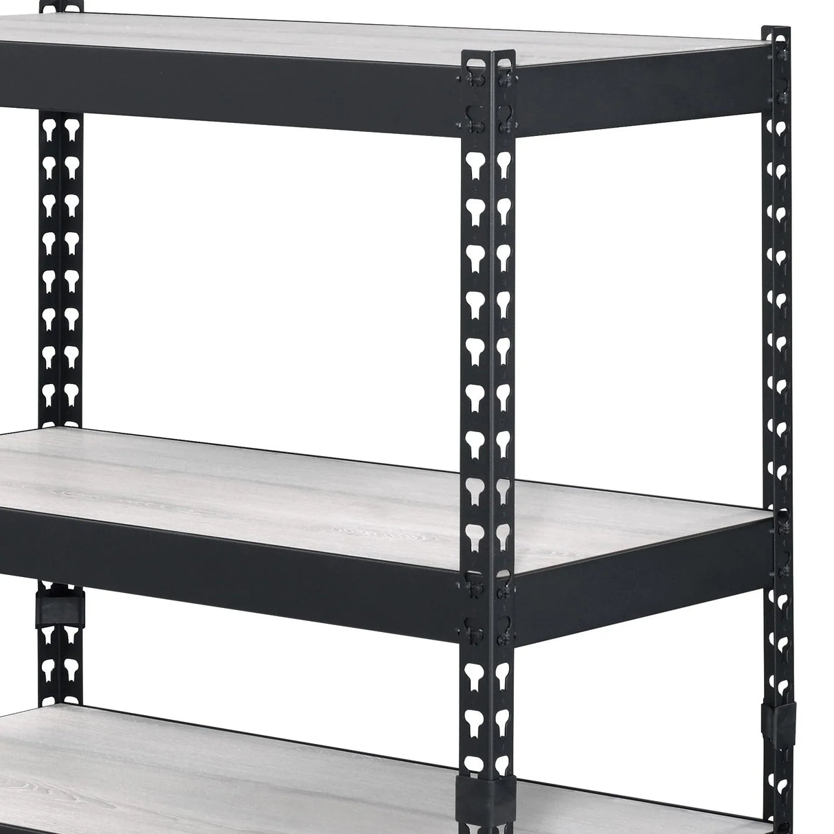 Industrial Black Natural Metal Composite Wood Bookshelf - Omega Lifestyles