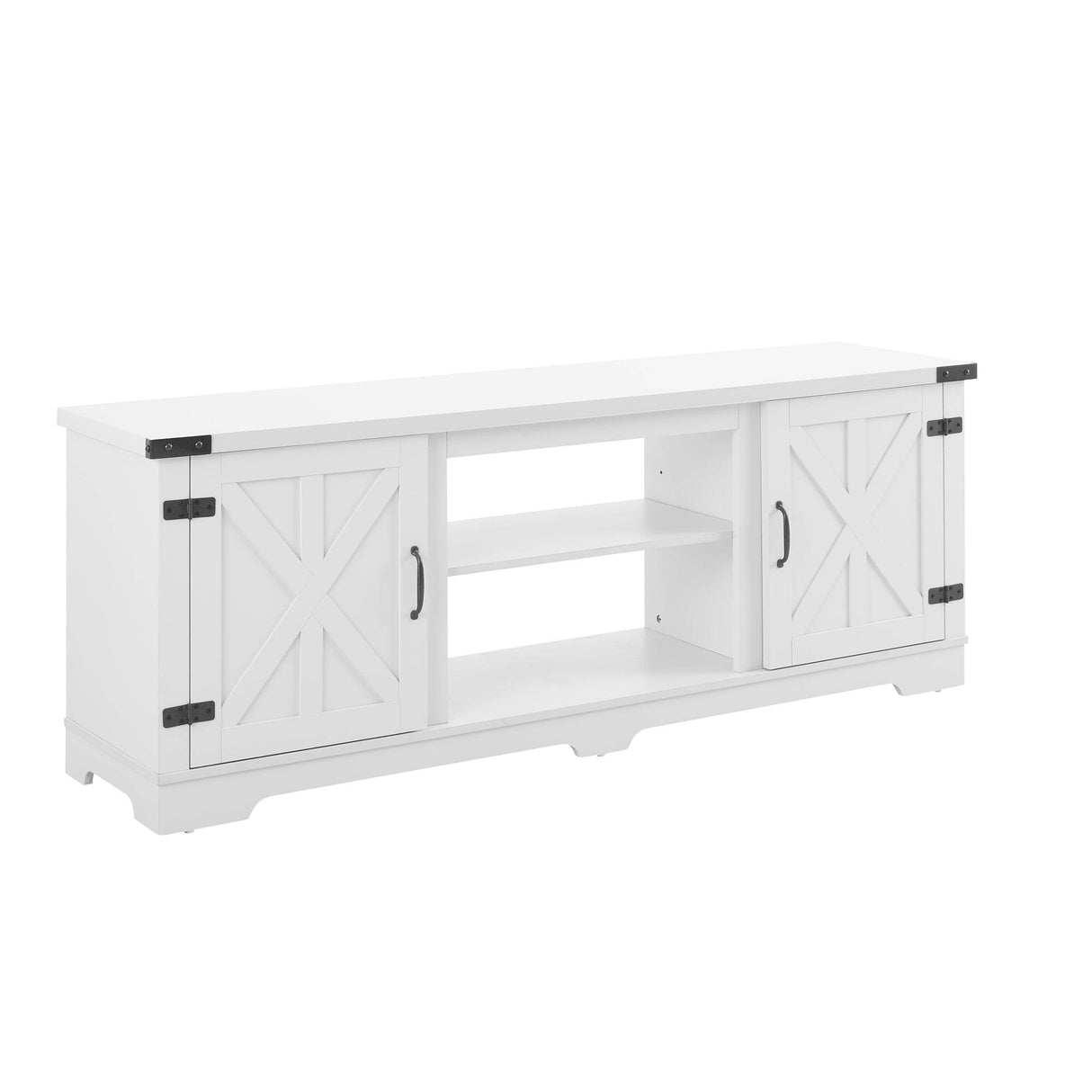 Modern Farmhouse White MDF TV Media Stand Console - Sleep Galleria