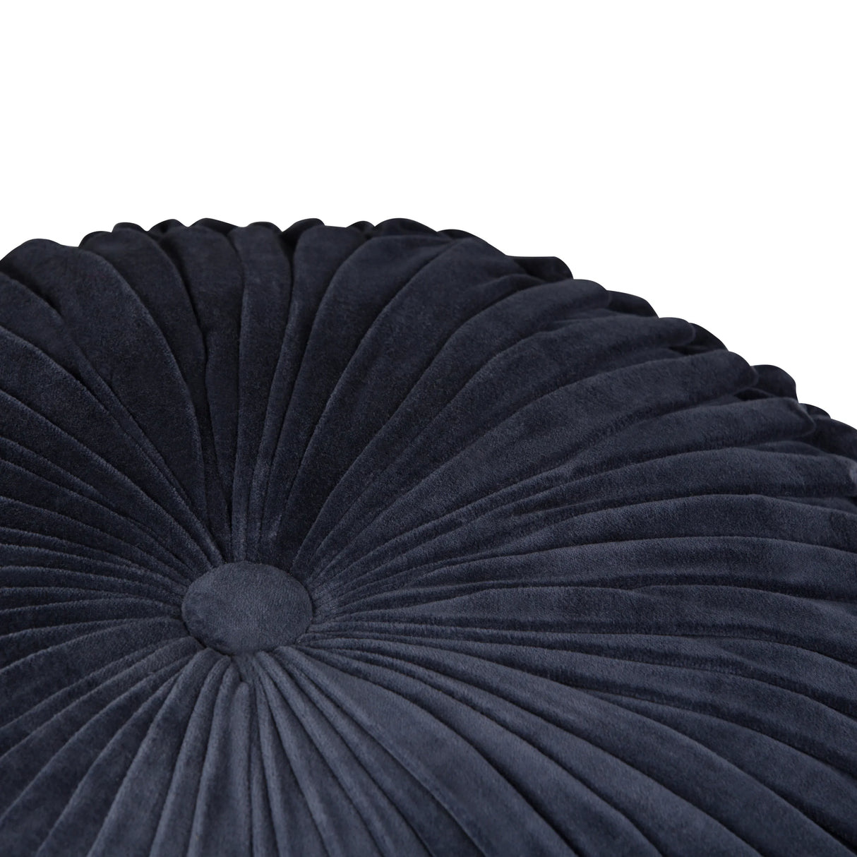 Navy Blue Velvet Round Tufted Pouf Seat - Omega Lifestyles