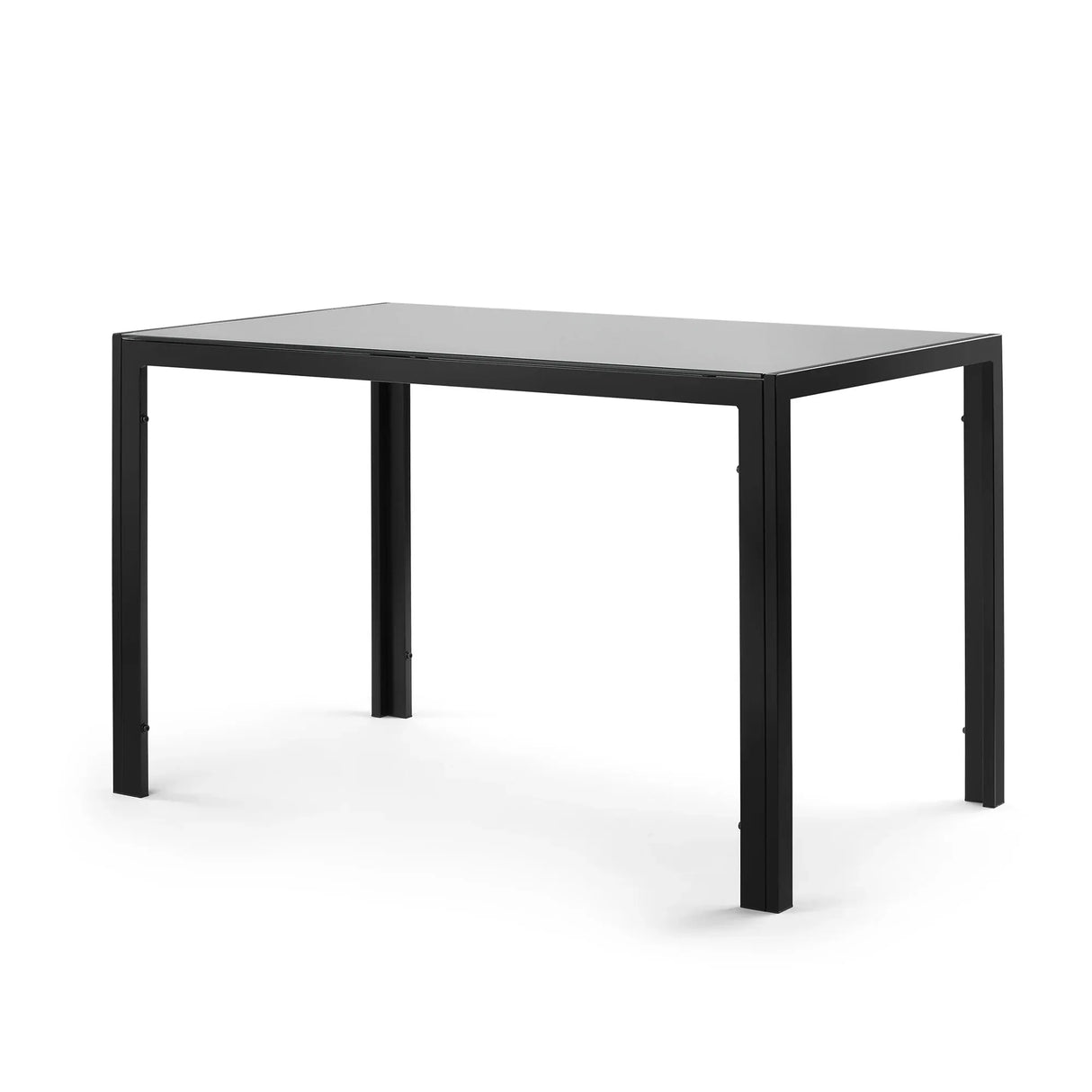 Black Tempered Glass Metal Frame Dining Table For Four - Omega Lifestyles