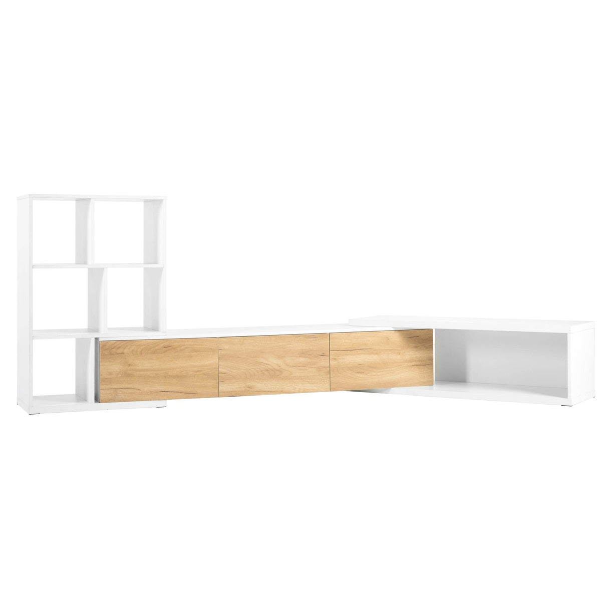 Adjustable Extendable White MDF TV Stand With Storage - Sleep Galleria