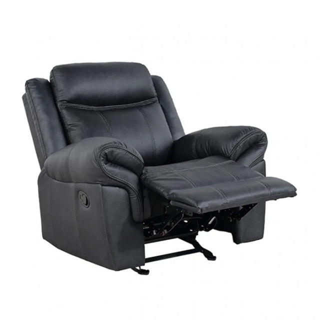 Transitional Black Faux Leather Glider Recliner Chair - Omega Lifestyles