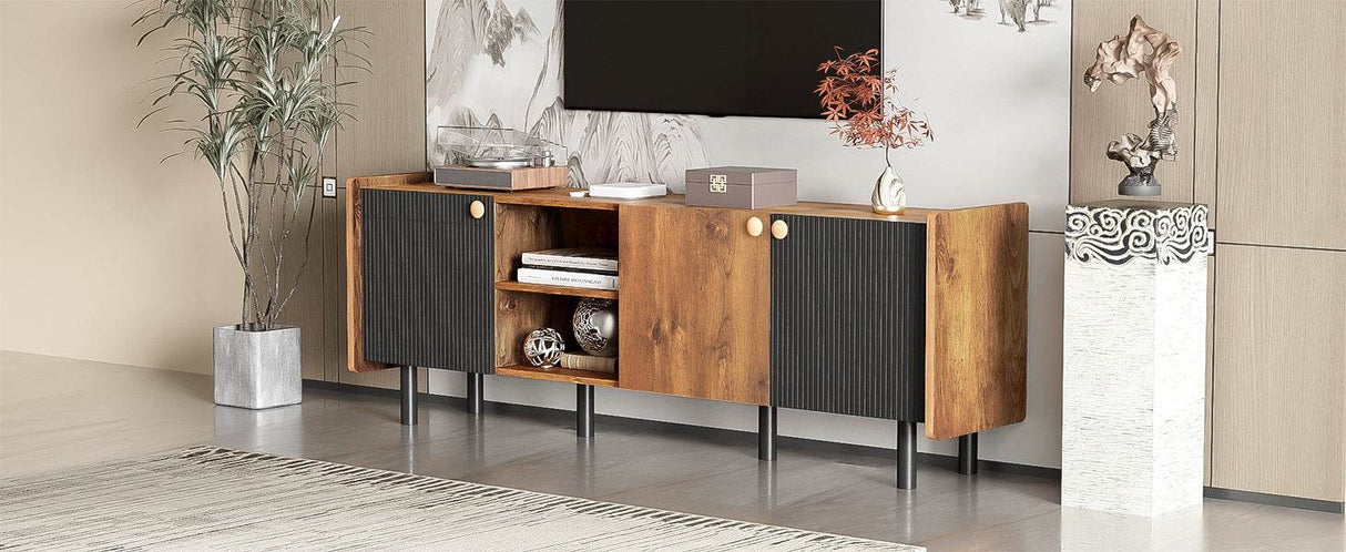 Mid Century Modern TV Stand With Storage Cabinets - Sleep Galleria