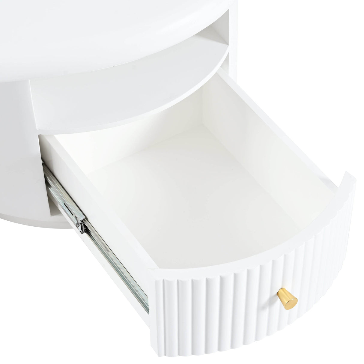 Cloud-Shaped White MDF Coffee Table With Drawer - Sleep Galleria