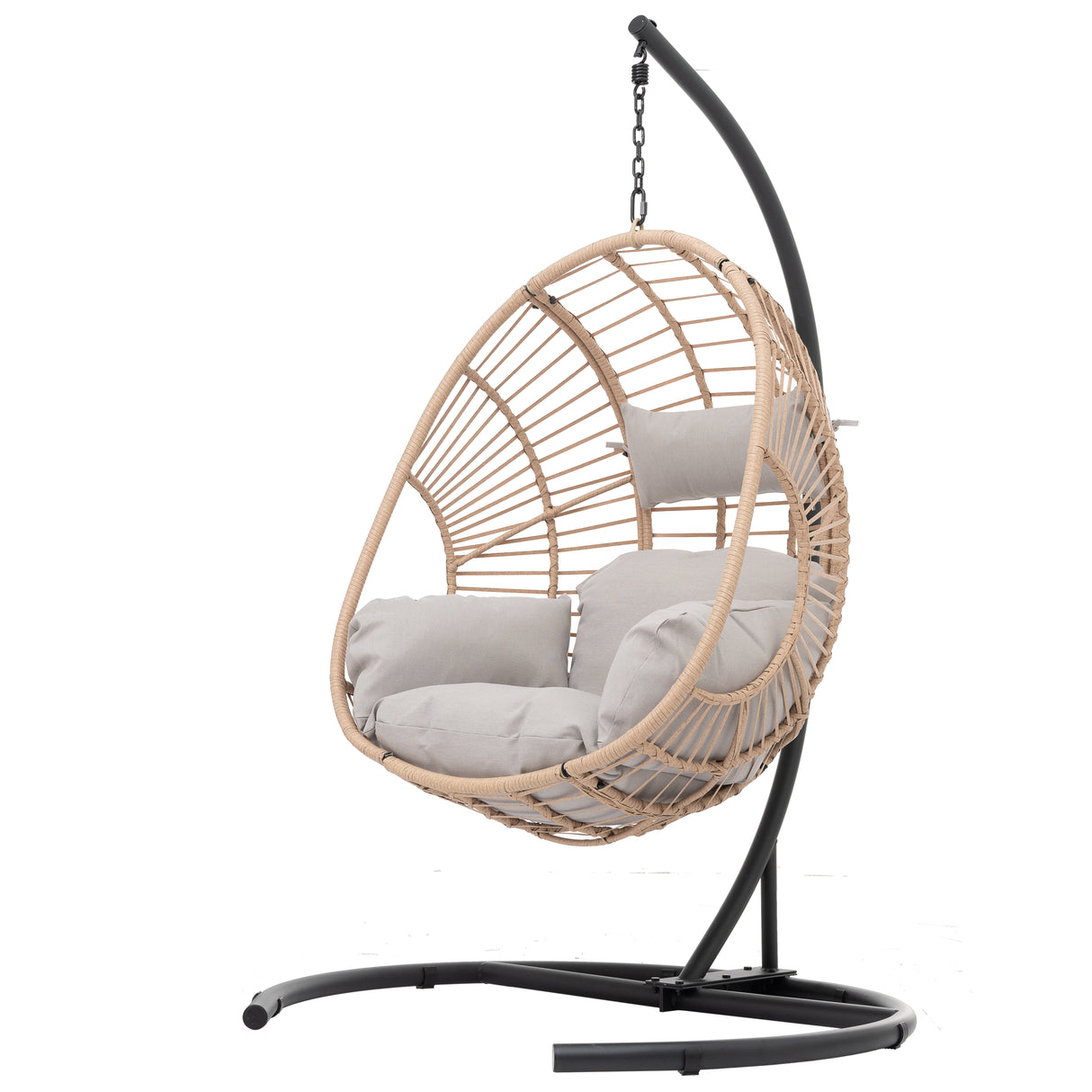Outdoor Indoor Wicker Swing Egg Chair With Cushion