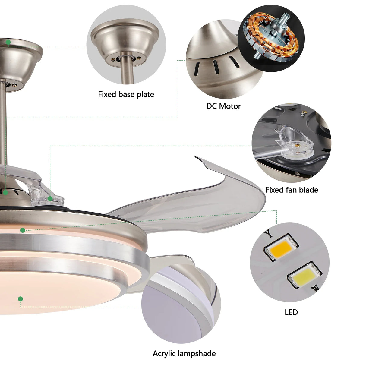 42-Inch Modern LED Ceiling Fan With Remote Control - Omega Lifestyles
