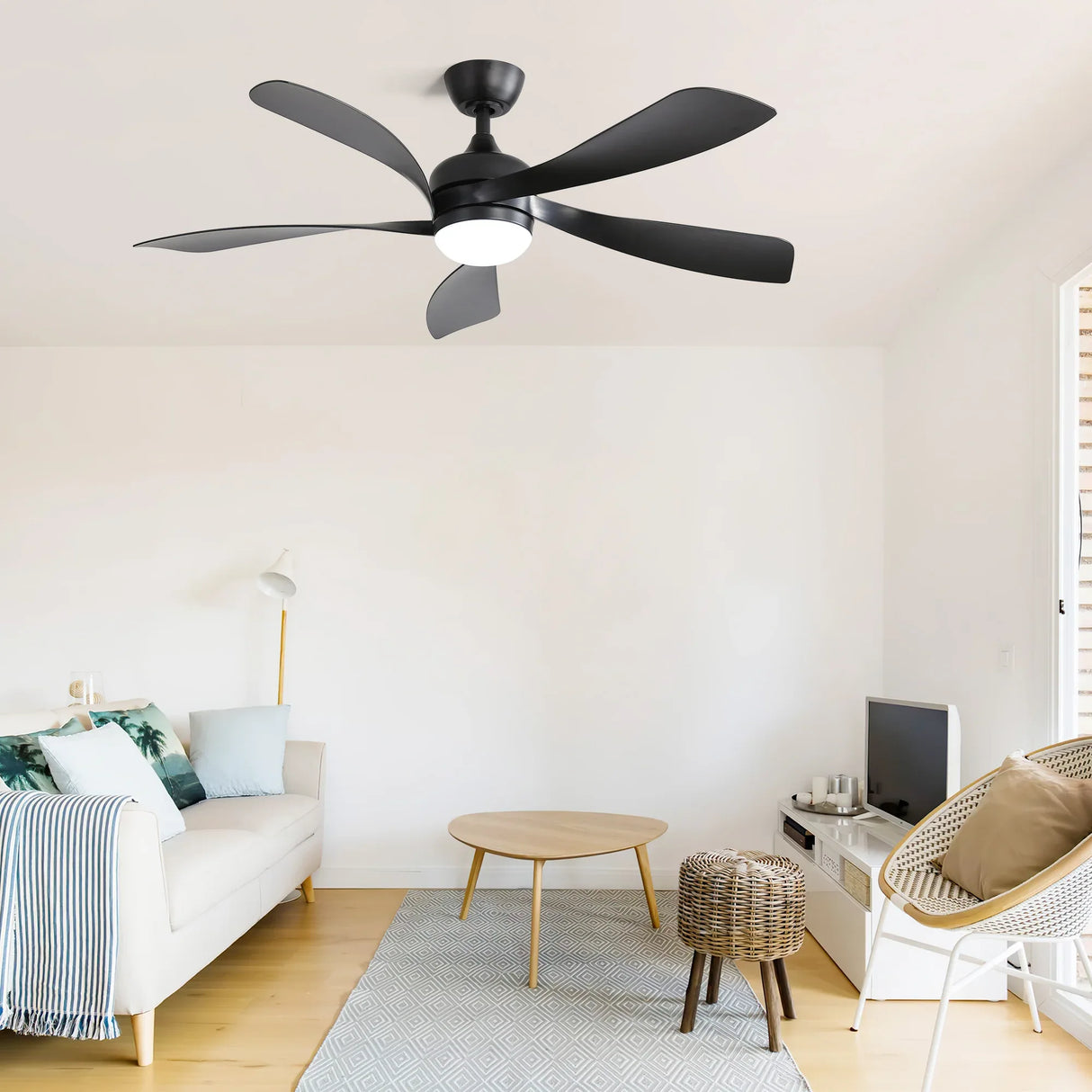 52-Inch Modern Reversible Dc Motor Ceiling Fan With Light - Omega Lifestyles