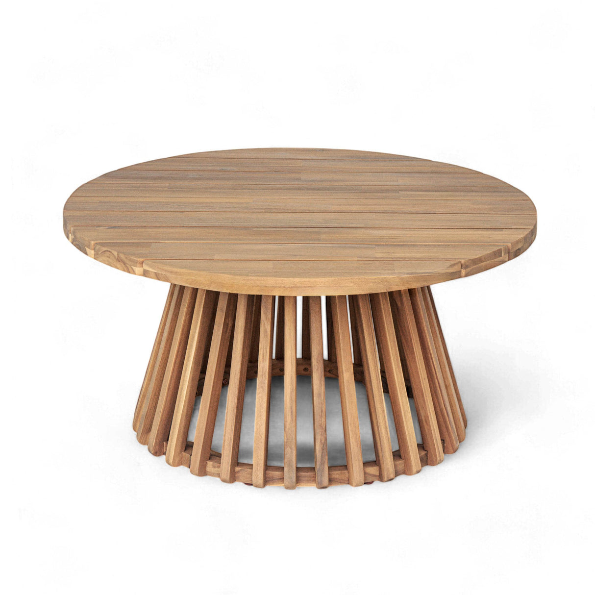 Acacia Wood Round Patio Coffee Table - Omega Lifestyles