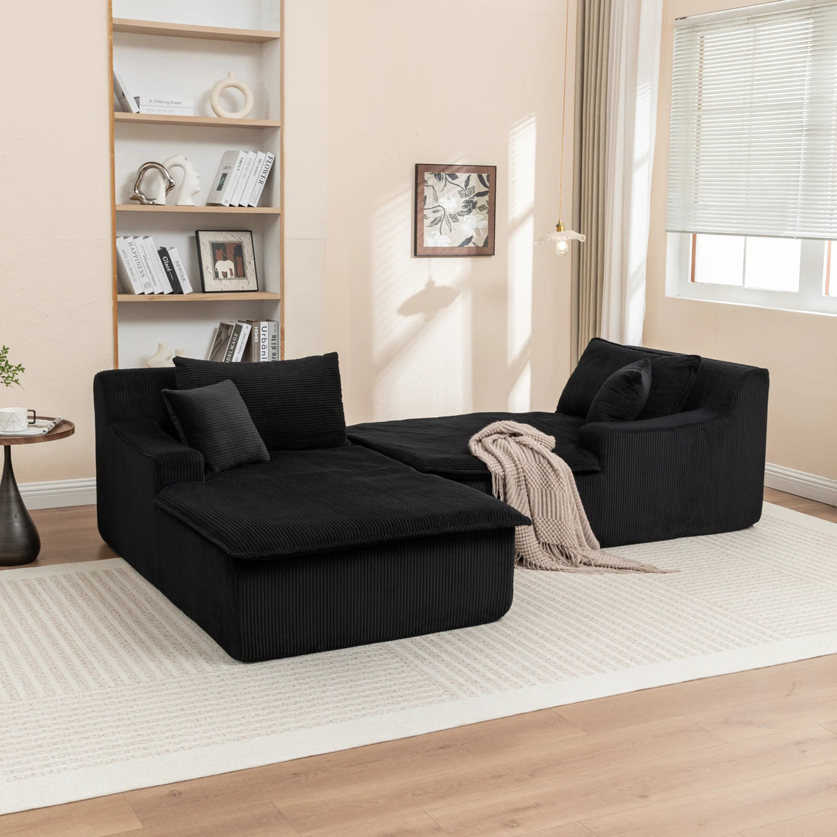 Corduroy Foam Upholstered Chaise Lounge Sleeper Chair - Omega Lifestyles