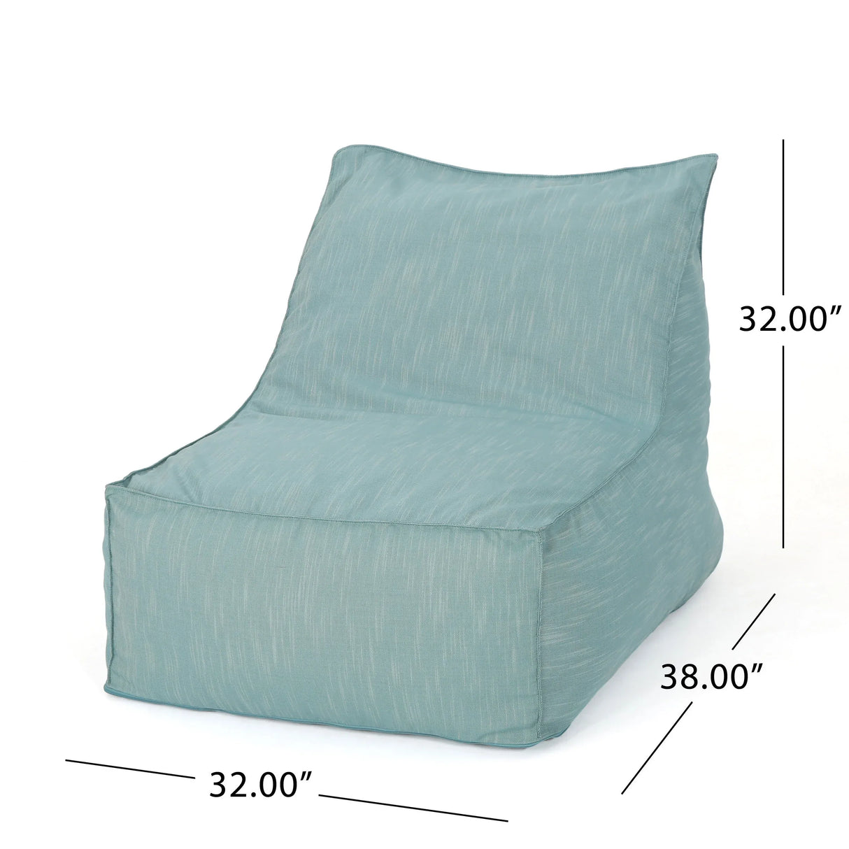 Water Resistant Foam Filled Teal Fabric Bean Bag Chair - Omega Lifestyles