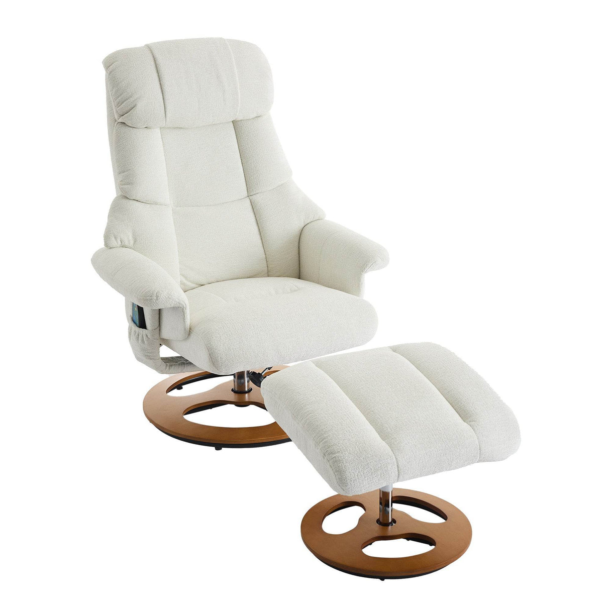 Modern Soft Chenille Recliner Chair With Ottoman