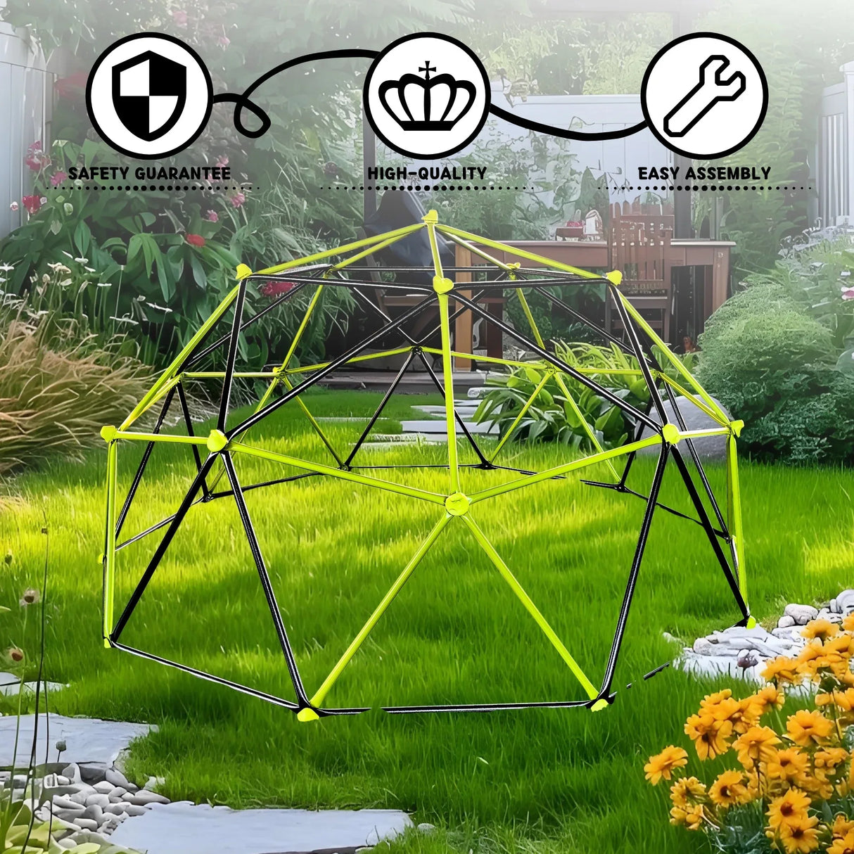 Kids Metal Climbing Frame With Colorful Climbing Stones - Omega Lifestyles