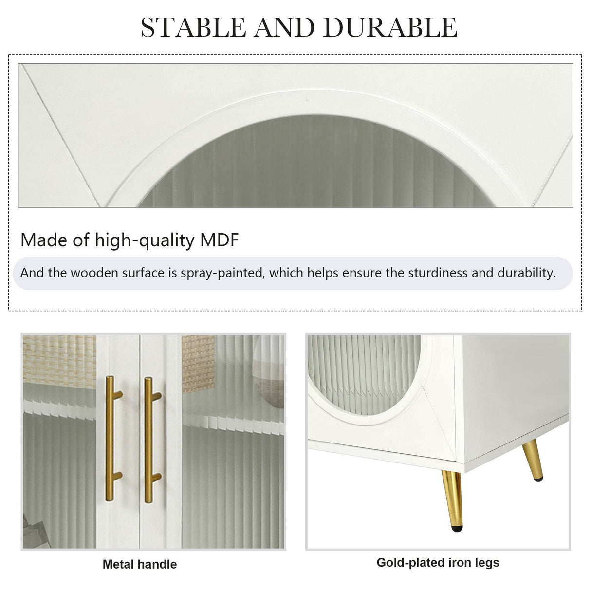 Antique White Wood TV Stand With Storage Cabinet - Sleep Galleria