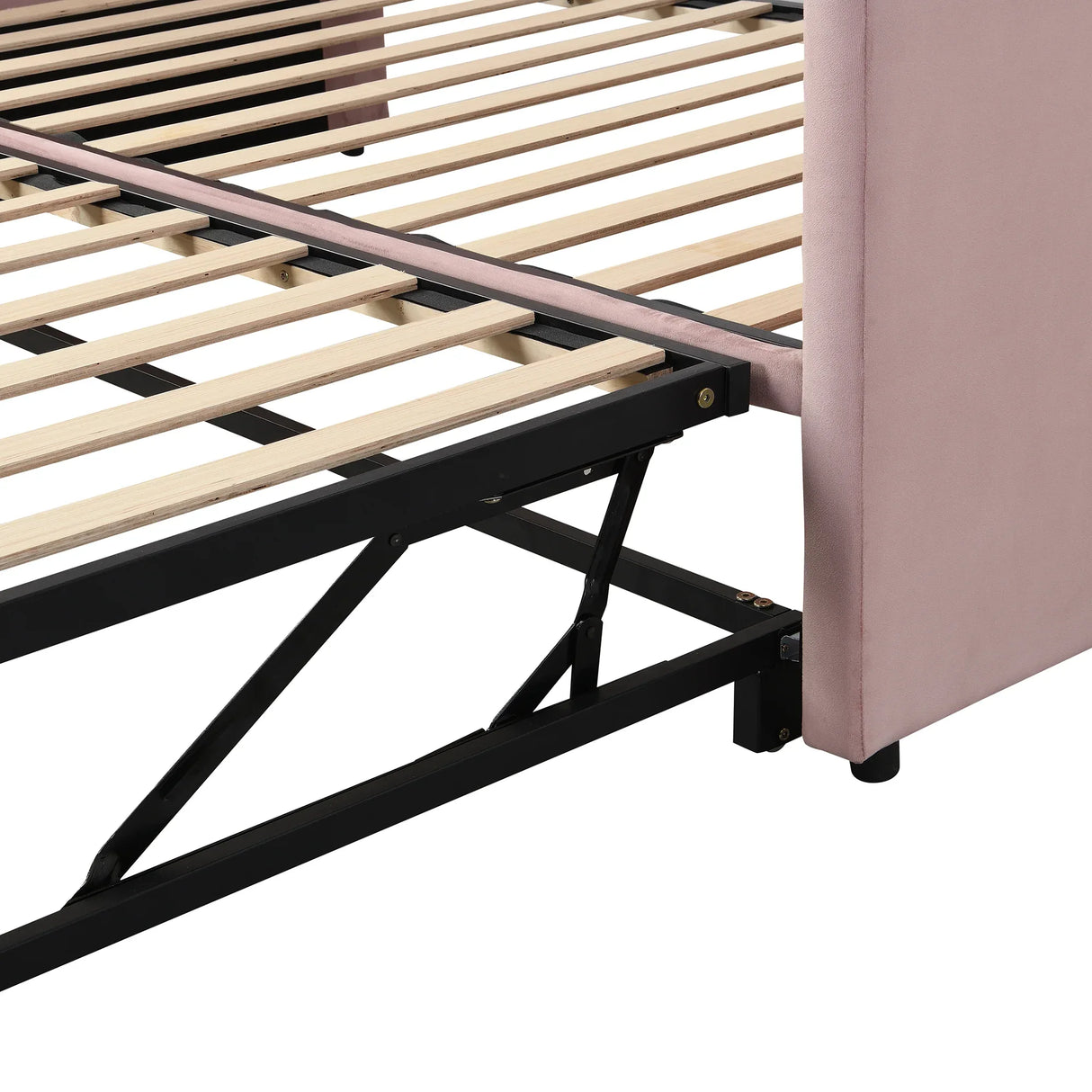 Twin Upholstered Daybed With Pop-Up Trundle Pink - Omega Lifestyles