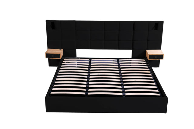 King Velvet Upholstered Hydraulic Storage Platform Bed Frame - Omega Lifestyles